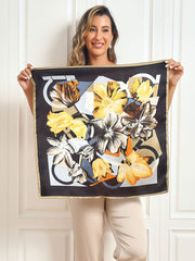 SilkSilky US Pure Silk Scarf Yellow 001