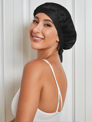 SilkSilky US Pure Silk Sleep Cap Black 002