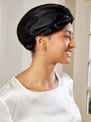 SilkSilky US Pure Silk Sleep Cap Black 004