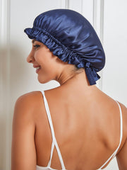 SilkSilky US Pure Silk Sleep Cap DarkBlue 001