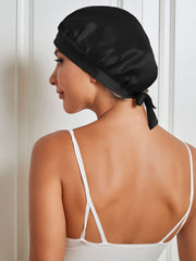 SilkSilky US Pure Silk Sleep Cap Black 003