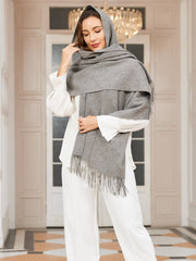 SilkSilky US Wool Scarf Gray 001