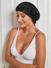 SilkSilky US Pure Silk Sleep Cap Black 004