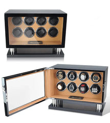 Exquisite 8-Slot Automatic Watch Winder for Collectors, Featuring LED Display and Remote Control