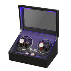 Time Spinners - ChronoSpin 4+6 Watch Winder - Watch Winding Storage Box with Led lights. Silent Motors The perfect gift for any man.