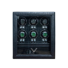 Time Spinners Venom Leather-Covered Watch Winder with Snake-Skin Texture, Quiet Motor, and Automatic Watch Storage