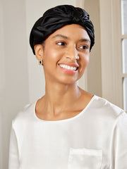 SilkSilky US Pure Silk Sleep Cap Black 002