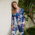 Womens Long Sleeve Pajama Set Silk Fabric Elegant Design Homewear